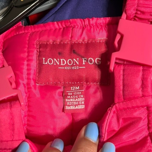 LONDON FOG Baby Classic Snow Bib Ski Snowsuit Pink 12 months NWT - Picture 2 of 11